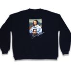 JEAN GEORGIA - Unisex Mona Lisa Tasarım Arka Saten Üzerine Dijital Baskılı Oversize Siyah Sweatshirt SWT002 (Minor)
