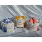 Jeane Home Decor Jeane Candles Üçlü Best Friends Hediyelik Soya Mum Vanilya Kokulu Çilek Mandalina Yabanmersini - Beyaz