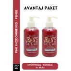 JEAN'S COLOR Amonyaksız Pembe Renkli Saç Boyası 250 ml X2 Adet Kokusuz Su Bazlı Pink Rhodomine Red Hair Dye