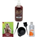 Jean's Color Magenta 250 ml Saç Boyası Saç Açıcı Boya Temizleyici ve Fluweel Boya Seti