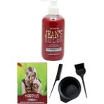 JEAN'S COLOR Saç Boyası Pembe 250 ml, Saç Açıcı ve Fluweel Saç Boya Kabı Seti