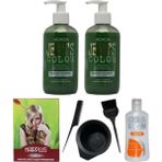 JEAN'S COLOR Saç Boyası Zümrüt Yeşili 250 ml 2AD, Saç Açıcı, Boya Temizleyici ve Fluweel Boya Seti