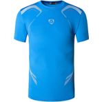 jeansian LSL020 Erkek Spor Emici Nefes Alabilir Hızlı Kuruyan Kısa Kollu Mavi Erkek T-shirt