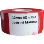 Jebrini Makine Kırmızı 30mm x 150m Sıcak Baskı Tarih Kodlama Ribon Şeridi - 08 Kırmızı