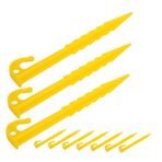 JECOMPRIS 1 Takım Çadır Kazıkları Trambolin Yer Çivisi Çadır Için Kazık Peyzaj Kumaşı Kazıkları Çadır Kazığı Dekorasyon Için Çim Kazıkları Şişme Çekiç Çadır Kurmak Yellow Plastik 10 Parça