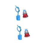 JECOMPRIS 2 Takım Metal Kilitli Acil Stop Butonu Buton Anahtarları Start Stop Butonu Kapağı Led Anahtarı Anahtar Mandallama Mandallı Geçiş Anahtarı Araba Anahtarları Paslanmaz Çelik Kırmızı