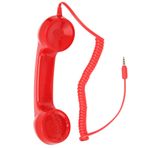 Jectse 3,5 mm Retro Telefon Ahizesi, El Cep Telefonu Alıcısı Mikrofon Hoparlörü Cep Telefonu Akıllı Telefon için, Telli Radyasyona Dayanıklı Ahizeli Alıcılar Kulaklıklar (Kırmızı)