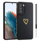 Jeelar ESONG Samsung Galaxy A03s için Moda Telefon Kılıfı, Darbeye Dayanıklı Koruyucu Yumuşak Esnek Silikon TPU Tampon Kılıfı, Sevimli Aşk-Kalp Kaplama Desenli/Bilek Kayışı, Kızlar/Kadınlar için -