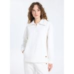 Jeep Bato Yaka Baskılı Sweatshirt, L, 5003276438, Ekru, kadın