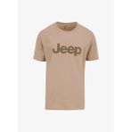 Jeep Bisiklet Yaka Baskılı Bej Erkek T-Shirt C4SM-TST4511