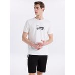 Jeep Bisiklet Yaka Baskılı Kırık Beyaz T-Shirt, 2XL, 5003328049, Kırık Beyaz, Erkek