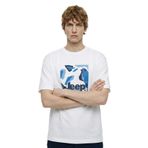Jeep Bisiklet Yaka Baskılı Kırık Beyaz T-Shirt, M, 5003328131, Kırık Beyaz, Erkek