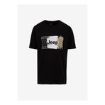Jeep Bisiklet Yaka Baskılı Siyah Erkek T-Shirt J5SM-TST7362