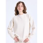 Jeep Bisiklet Yaka Baskılı Sweatshirt, M, 5003276342, Bej, kadın
