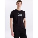 Jeep Bisiklet Yaka Baskılı T-Shirt, L, 5003328076, Siyah, Erkek