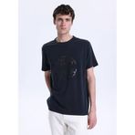 Jeep Bisiklet Yaka Baskılı T-Shirt, M, 5003328133, Siyah, Erkek