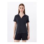 Jeep Bisiklet Yaka Düz Siyah Kadın T-Shirt J5SL-TST7056