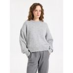 Jeep Bisiklet Yaka Loose Fit Düz Örgü Desenli Gri Melanj Kazak Kadın J5WL-KZK7153 - XS
