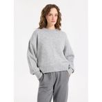 Jeep Bisiklet Yaka Loose Fit Kazak, M, 5003276415, Gri Melanj, Kadın