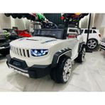 Jeep Büyük Akülü Araba 12 V 40 kg Taşıma Kapasitesi ile Tek Kişilik Yarış Arabası Beyaz Renk