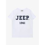 Jeep C4SB-TST4101 Ekru Bisiklet Yaka Relaxed Baskılı Erkek Çocuk T-Shirt