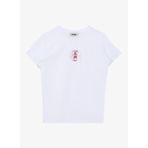 Jeep C4SG-TST7030 Ekru Bisiklet Yaka Relaxed Baskılı Kız Çocuk T-Shirt
