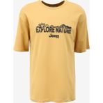 Jeep C4SM-TST4526 Hardal Bisiklet Yaka Loose Fit Baskılı Erkek T-Shirt