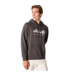 Jeep Erkek Kapüşonlu Baskılı Sweatshirt, Antrasit, S Beden