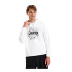 Jeep Erkek Kapüşonlu, Baskılı Sweatshirt, Ekru, 2XL
