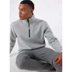 Jeep Gri Melanj Dik Yaka Relaxed Sweatshirt, L, 5003160068, Gri Melanj, erkek