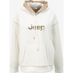 Jeep J4SL-SWT7022 Kırık Beyaz Kapüşonlu Loose Fit Baskılı Kadın Sweatshirt