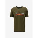 Jeep J4SM-TST7255 Bisiklet Yaka Baskılı Haki Erkek T-Shirt