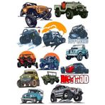 Jeep Offroad Araba Sticker Set 13 Parça Telefon, Tablet, Defter, Laptop Sticker