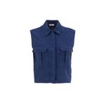 Jeep Relaxed Fit Keten Gömlek, L, 5003225151, Lacivert, Kadın