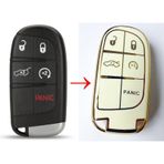Jeep Uyumlu Chrysler Dodge Nano Silikon Anahtar Kılıfı Kumanda Kılıfı Beyaz