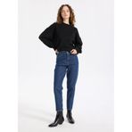 Jeep Yüksek Bel Düz Paça Mom Fit İndigo Denim Pantolon, 28, 5003276561, İndigo, Kadın