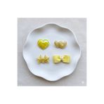 Jeevee Saçsız Bebek Tokası 4'lü Set - Fiyonk & Pullu Kalp-Parıltılı Kalp Yıldız Figürlü