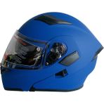 Jekai Jk-21 902 Model Güneş Vizörlü Çenededen Açılır Kask - Mavi - S - Mat Siyah