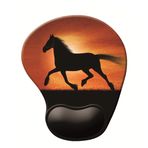 Jel Bilek Desteği ile Fare Altlıkları, Ergonomik Kaymaz Bellek Köpüğü Bilek Dinlenme Pedi Fare Altlığı Ev, Ofis, Oyun, Bilgisayar, Dizüstü Bilgisayar için Kolay Yazma ve Ağrı kesici (Koşan At)