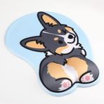 Jel Bilek Destekli Ergonomik Mouse Pad - Kolay Yazma, Oyun ve Ağrı kesici için Kaymaz Rahat Tasarım, Ofis ve Dizüstü Bilgisayar Kullanımı için İdeal - Teal Corgi