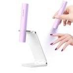Jel çiviler için UV ışığı, Denabuty Mini UV LED tırnak lambası, el standlı, taşınabilir tırnak kurutucu, şarj edilebilir USB kablosuz, hızlı kuruma için 2 zamanlayıcılı tırnak lambası, menekşe