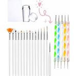Jel Tırnak Nail Art Tırnaksüsleme Makyaj Için Boyama Fırça Seti French Stamper Dotkalem Set Pe