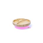 Jellyboon Bambu Yuvarlak Pembe Vakumlu Tabak