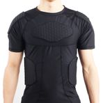 Jellybro Erkek Dolgulu Sıkıştırma Gömlek Göğüs Ribana Koruyucu Erkek Futbol Antrenman Tişörtü Basketbol Futbol Paintball Rugby için