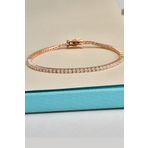 Jelux Silver Sıra Taşlı Rose Gümüş Bileklik