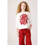 Jena Kız Çocuk Oversize Sweatshirt 8-14 Yaş Ekru - 12 - 13 Yaş