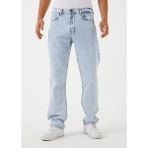 Jenalli Erkek Açık Mavi Baggy Düz Bol Kesim Boru Paça Kot Pantolon - 32