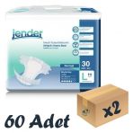 Jender Tekstil Yüzeyli Bel Bantlı Large 30x2 Adet Yetişkin Hasta Bezi
