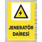 Jeneratör Dairesi - Uyarı Tabela Levhası 24X34 cm Polikarbon - 24 x 34 cm - 1 Adet