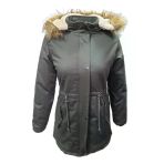 Jenerik J01805 Cocuk Kiz Gabardin Ici Kurklu Kapusonlu Kaban